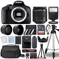 Canon EOS 2000D / Rebel T7 Digital SLR Camera Body w/Canon EF-S 18-55mm f/3.5-5.6 Lens 3 Lens DSLR Kit Bundled with Complete Accessory Bundle + 64GB + Flash + Case & More - Interna