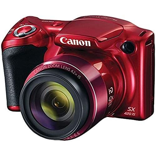 캐논 Canon PowerShot SX420 Digital Camera w/ 42x Optical Zoom - Wi-Fi & NFC Enabled (Red)