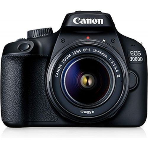 캐논 Canon EOS 3000D (Rebel T100) DSLR Camera with 18-55mm f/3.5-5.6 Zoom Lens + 32GB Card, Tripod, Case, and More (18pc Bundle)