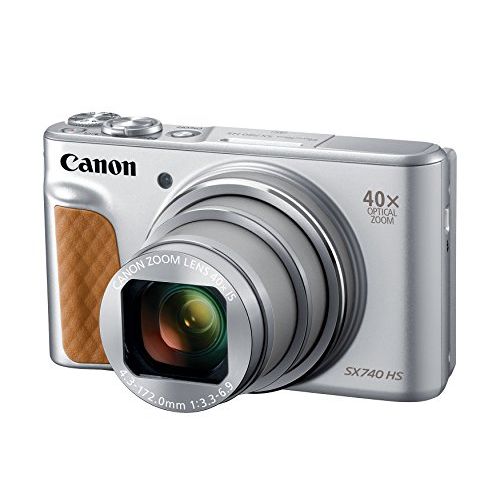 캐논 Canon PowerShot SX740 Digital Camera w/40x Optical Zoom & 3 Inch Tilt LCD - 4K VIdeo, Wi-Fi, NFC, Bluetooth Enabled (Silver)