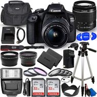 Canon EOS 2000D (Rebel T7) DSLR Camera with EF-S 18-55mm f/3.5-5.6 DC III Lens - Ultimate Accessory Bundle Includes: 2X SanDisk Ultra 32GB (64GB) SD Card, Extra LP-E10 Battery, Cas