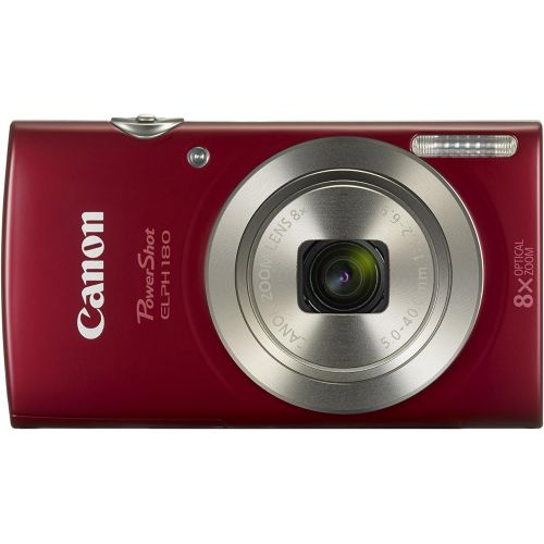 캐논 Canon PowerShot ELPH 180 Digital Camera w/ Image Stabilization and Smart AUTO Mode (Red)