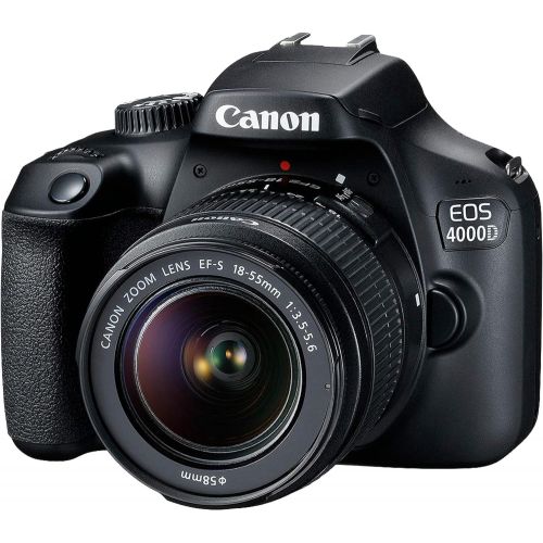 캐논 Canon EOS T100/4000D DSLR Camera with EF-S 18-55mm Lens, SanDisk Memory Card, Tripod, Flash, Backpack + ZeeTech Accessory Bundle (Canon 18-55mm, SanDisk 32GB)
