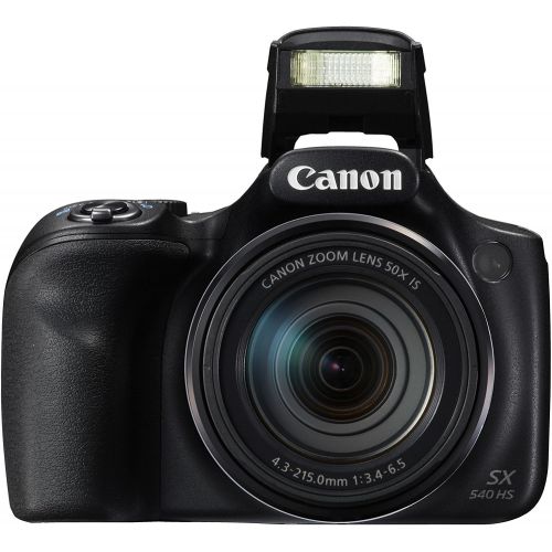 캐논 Canon PowerShot SX540 HS Digital Camera w/ 50x Optical Zoom - Wi-Fi & NFC Enabled (Black), 1 - 1067C001