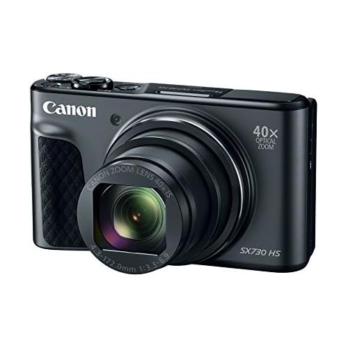 캐논 Canon PowerShot SX730 Digital Camera w/40x Optical Zoom & 3 Inch Tilt LCD - Wi-Fi, NFC, & Bluetooth Enabled (Black)