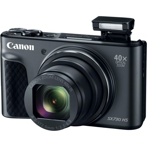 캐논 Canon PowerShot SX730 Digital Camera w/40x Optical Zoom & 3 Inch Tilt LCD - Wi-Fi, NFC, & Bluetooth Enabled (Black)