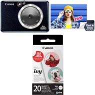 Canon Ivy CLIQ+ 2 Instant Camera Printer, Smartphone Printer, Midnight Navy with Zink Pre-Cut Circle Sticker Paper, 20 Sheets