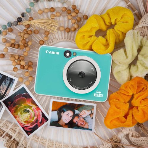 캐논 Canon IVY CLIQ 2 Instant Camera Printer, Mini Photo Printer, Turquoise (Matte)