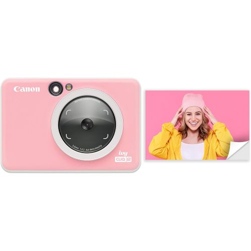 캐논 Canon IVY CLIQ 2 Instant Camera Printer, Mini Photo Printer, Petal Pink (Matte)
