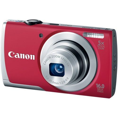 캐논 Canon PowerShot A2500 16MP Digital Camera with 5x Optical Image Stabilized Zoom with 2.7-Inch LCD (Red)