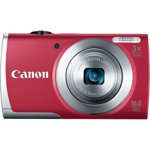캐논 Canon PowerShot A2500 16MP Digital Camera with 5x Optical Image Stabilized Zoom with 2.7-Inch LCD (Red)