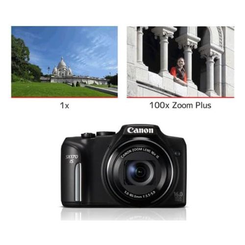 캐논 Canon PowerShot SX170 IS 16.0 MP Digital Camera, Black (discontinued by manufacturer)