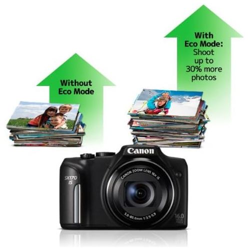 캐논 Canon PowerShot SX170 IS 16.0 MP Digital Camera, Black (discontinued by manufacturer)