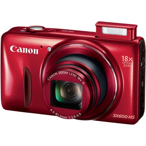캐논 Canon PowerShot SX600 HS 16MP Digital Camera - Wi-Fi Enabled (Red)