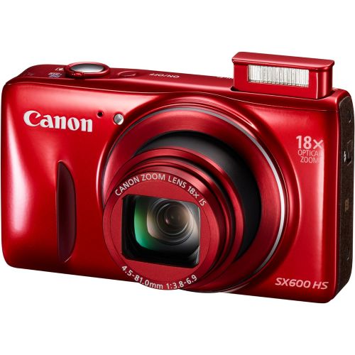 캐논 Canon PowerShot SX600 HS 16MP Digital Camera - Wi-Fi Enabled (Red)