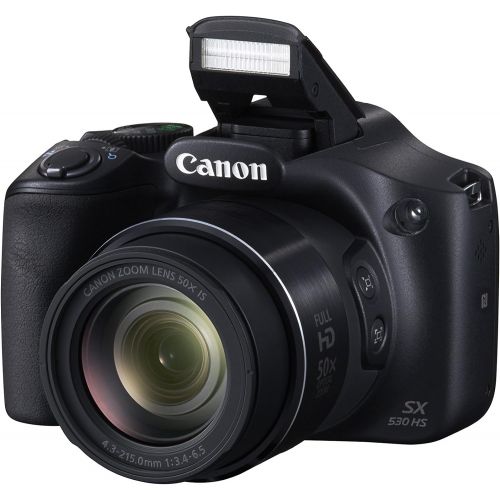 캐논 Canon PowerShot SX530 Digital Camera w/ 50X Optical Zoom - Wi-Fi & NFC Enabled (Black)