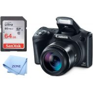 Canon PowerShot SX420 Digital Camera w/42x Optical Zoom - Wi-Fi & NFC Enabled (Black) + 64GB SD Memory Card