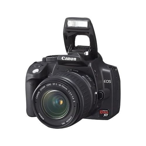 캐논 Canon Digital Rebel XT DSLR Camera with EF-S 18-55mm f3.5-5.6 Lens (Black) (OLD MODEL)
