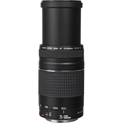 캐논 Canon Intl Canon EOS 4000D DSLR Camera with EF-S 18-55mm III Lens & EF 75-300mm III Lens Basic Bundle - Includes: Free Promotional Extended Life LPE10 Replacement Battery (1600mAh) & 2x Unive