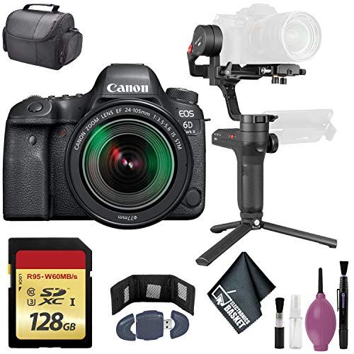 캐논 Zhiyun-Tech WEEBILL LAB Handheld Stabilizer - Canon EOS 6D Mark II DSLR Camera International w/ 24-105mm f/3.5-5.6 Lens - 128GB -Case