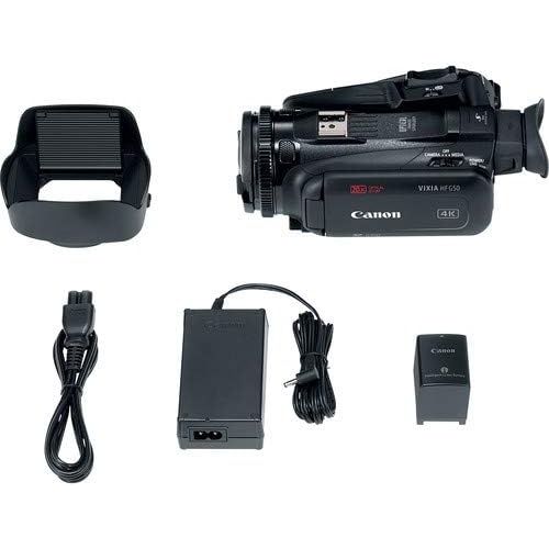 캐논 Canon Vixia HF G50 UHD 4K Camcorder with Premium Accessory Kit Including Padded Bag, Microphone, Filters & 64GB High Speed U3 Memory