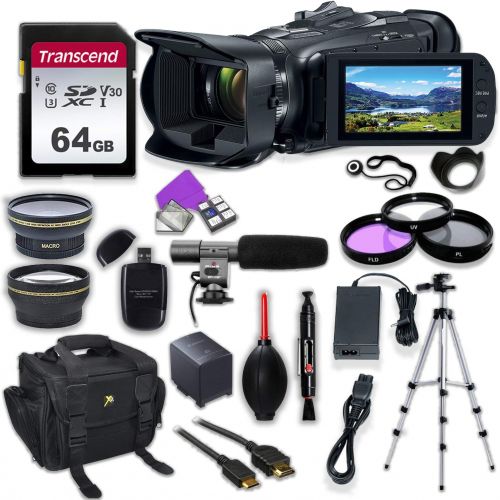 캐논 Canon Vixia HF G50 UHD 4K Camcorder with Premium Accessory Kit Including Padded Bag, Microphone, Filters & 64GB High Speed U3 Memory