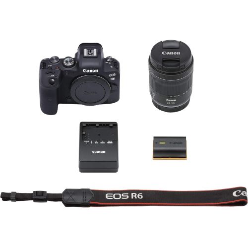 캐논 Canon EOS R6 Full-Frame Mirrorless Camera + RF24-105mm F4-7.1 is STM Lens Kit, Black (4082C022)