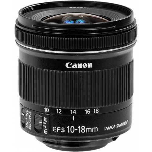 캐논 Canon EF-S 10-18mm f/4.5-5.6 is STM Lens for Canon DSLR Cameras & SanDisk 64GB Class 10 Memory Card + Complete Accessory Kit (11 Items)