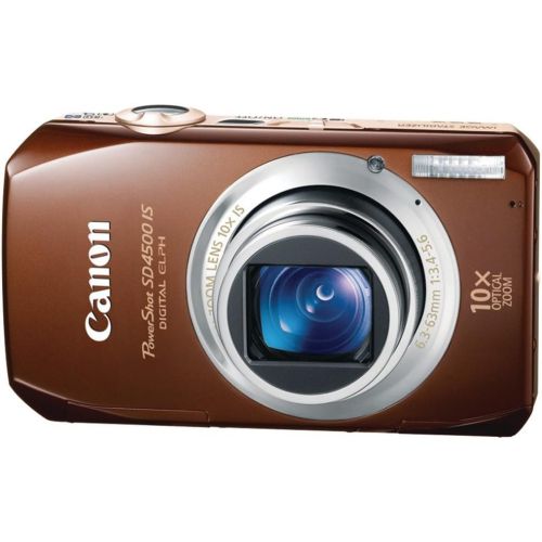 캐논 Canon PowerShot SD4500 IS 10 MP CMOS 10x Optical Image Stabilized Zoom with Full-HD Video and 3.0-Inch LCD Digital Camera (Brown) (OLD MODEL)
