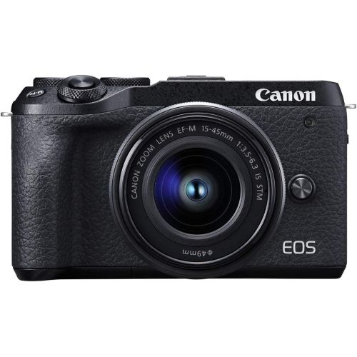 캐논 [아마존베스트]Canon EOS M6 Mark II Mirrorless Camera for Vlogging + 15-45mm Lens, CMOS, APS-C Sensor, Dual Pixel CMOS Auto Focus, Wi-Fi,Bluetooth and 4K Video