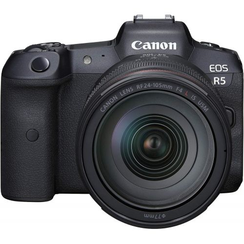 캐논 [아마존베스트]Canon EOS R5 Full Frame Mirrorless Camera + RF 24-105mm F4 L is USM Lens Kit, Black (4147C013)