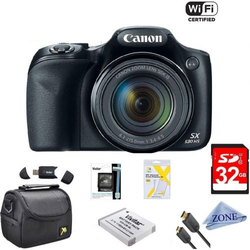 캐논 [아마존베스트]Digital Zone Canon Powershot SX530 HS 16MP Wi-Fi Super-Zoom Digital Camera 50x Optical Zoom Ultimate Bundle Includes Deluxe Camera Bag, 32GB Memory Cards, Extra Battery, Tripod, Card Reader, HD