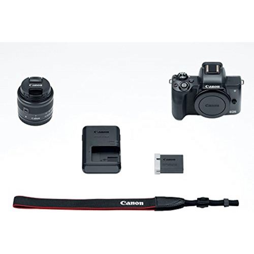 캐논 [아마존베스트]K&M Canon EOS M50 Mirrorless Camera w/15-45mm (Black) + 32GB + Essential Photo Bundle
