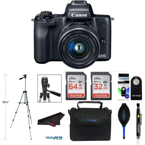 캐논 [아마존베스트]Canon EOS M50 Mirrorless Digital Camera with 15-45mm Lens (Black) + Pixibytes Bundle