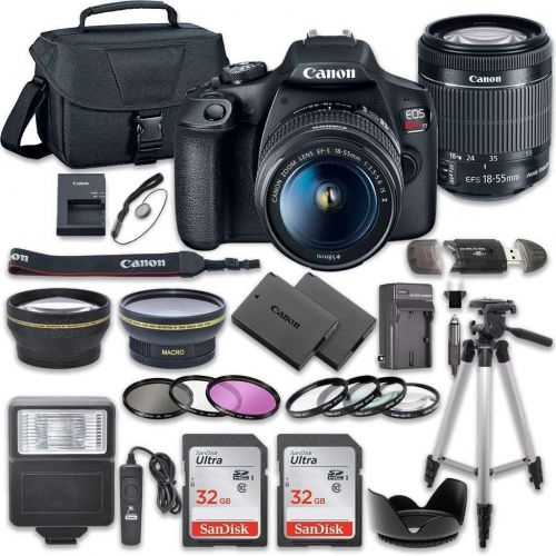 캐논 [아마존베스트]Canon EOS Rebel T7 DSLR Camera Bundle with Canon EF-S 18-55mm f/3.5-5.6 is II Lens + 2pc SanDisk 32GB Memory Cards + Accessory Kit