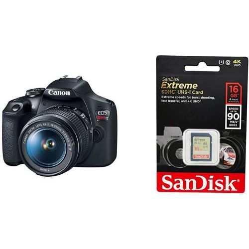 캐논 [아마존베스트]Canon EOS REBEL T7 18-55mm f/3.5-5.6 IS II Kit and SanDisk 16GB Extreme SDHC UHS-I Memory Card