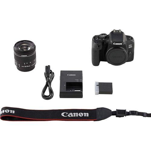 캐논 [아마존베스트]Canon EOS 800D / Rebel T7i w/Canon EF-S 18-55mm F/4-5.6 is STM Zoom Lens & Professional Accessory Bundle W/ 128GB Memory Card & Back-Pack Case & Spare Battery & More