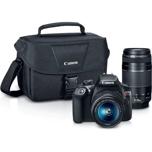 캐논 [아마존베스트]Canon Digital SLR Camera Kit [EOS Rebel T6] with EF-S 18-55mm and EF 75-300mm Zoom Lenses - Black, full-size