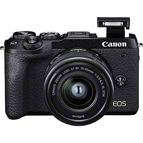 캐논 [아마존베스트]Canon EOS M6 Mark II System Camera (32.5 Megapixels, 7.5 cm (3.0 Inch), Touchscreen LCD, Display, Digic 8) Housing with Lens EF-M 15-45 mm F3.5-6.3 is STM Kit Black and EW-53 Lens