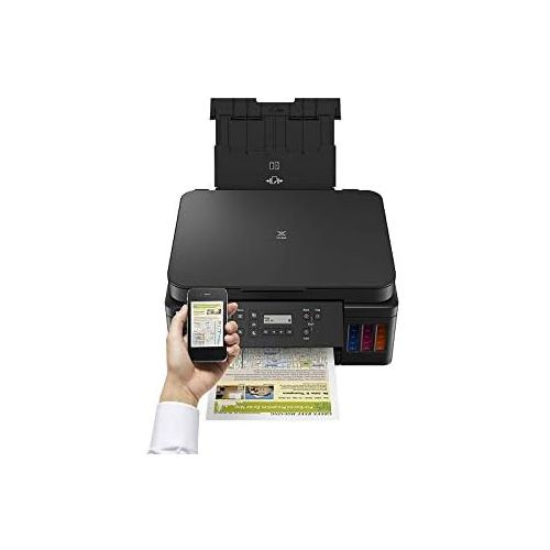 캐논 [아마존베스트]Canon PIXMA G6050 MegaTank Printer Refillable Inkjet Multifunctional Device DIN A4 (Scanner, Copier, WLAN, LAN, Duplex Print, Large Ink Tanks, High Range, Low Page Costs), Black