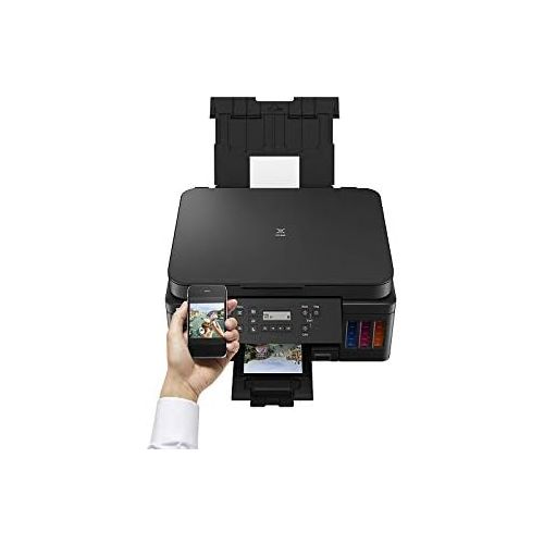 캐논 [아마존베스트]Canon PIXMA G6050 MegaTank Printer Refillable Inkjet Multifunctional Device DIN A4 (Scanner, Copier, WLAN, LAN, Duplex Print, Large Ink Tanks, High Range, Low Page Costs), Black