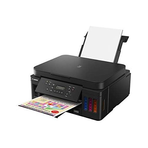 캐논 [아마존베스트]Canon PIXMA G6050 MegaTank Printer Refillable Inkjet Multifunctional Device DIN A4 (Scanner, Copier, WLAN, LAN, Duplex Print, Large Ink Tanks, High Range, Low Page Costs), Black