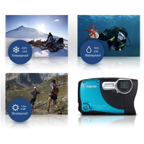 캐논 Canon PowerShot D20 12.1 MP CMOS Waterproof Digital Camera with 5x Image Stabilized Zoom 28mm Wide-Angle Lens a 3.0-Inch LCD and GPS Tracking (Blue) (OLD MODEL)