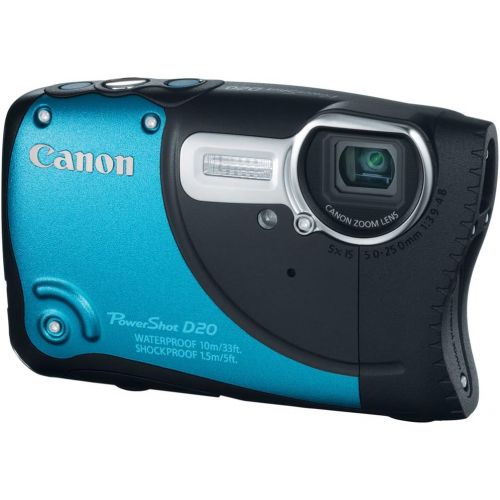 캐논 Canon PowerShot D20 12.1 MP CMOS Waterproof Digital Camera with 5x Image Stabilized Zoom 28mm Wide-Angle Lens a 3.0-Inch LCD and GPS Tracking (Blue) (OLD MODEL)