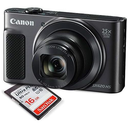 캐논 Canon PowerShot SX620 HS Digital Camera (Black) along with 16GB, Deluxe Accessory Bundle and Cleaning Kit