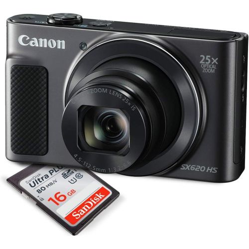 캐논 Canon PowerShot SX620 HS Digital Camera (Black) along with 16GB, Deluxe Accessory Bundle and Cleaning Kit