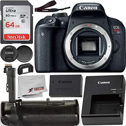 캐논 6Ave Canon EOS Rebel T7i Digital SLR Camera (Body Only) 1894C001 - Bundle with 64GB Memory Card, Extra Battery, Tripod + More