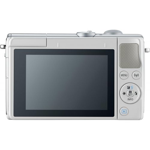 캐논 Canon EOS M100 Mirrorless Camera w15-45mm Lens & 55-200mm Lens - Wi-Fi, Bluetooth, and NFC Enabled (White)