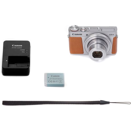 캐논 Canon PowerShot G9 X Mark II Digital Camera (Silver) W32GB SD Card + Table Top Tripod + ACDC Turbo Travel Charger+ Fibertique Cleaning Cloth and Complete Bundle