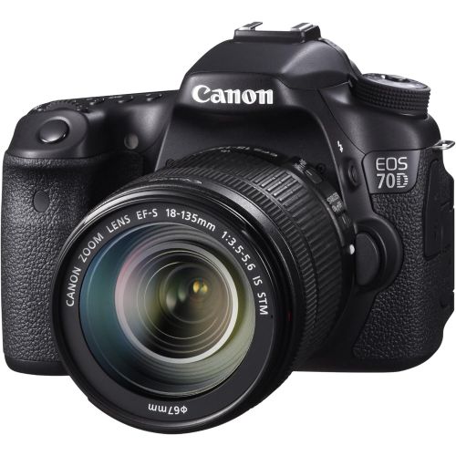 캐논 Canon EOS 70D Video Creator Kit with 18-135mm Lens, Rode VIDEOMIC GO and Sandisk 32GB SD Card Class 10 - Wi-Fi Enabled